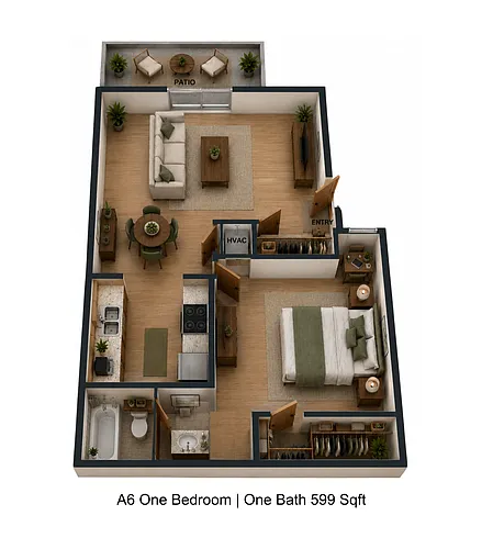 Floor plan 1 bedroom 1 bath