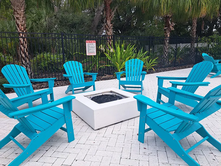 Firepit by pool