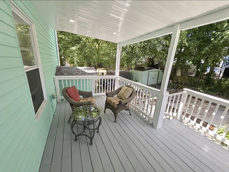 Patio with waterproof ceiling and lights