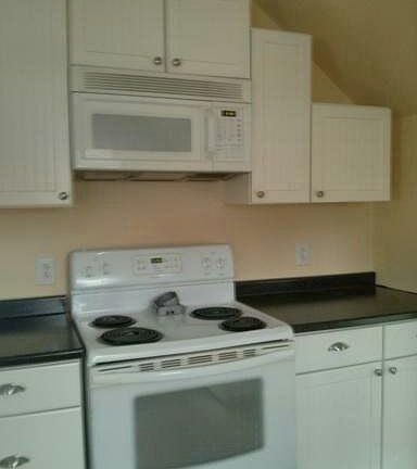 Brand new washer, dryer, fridge and dishwasher with a fresh painting in progress