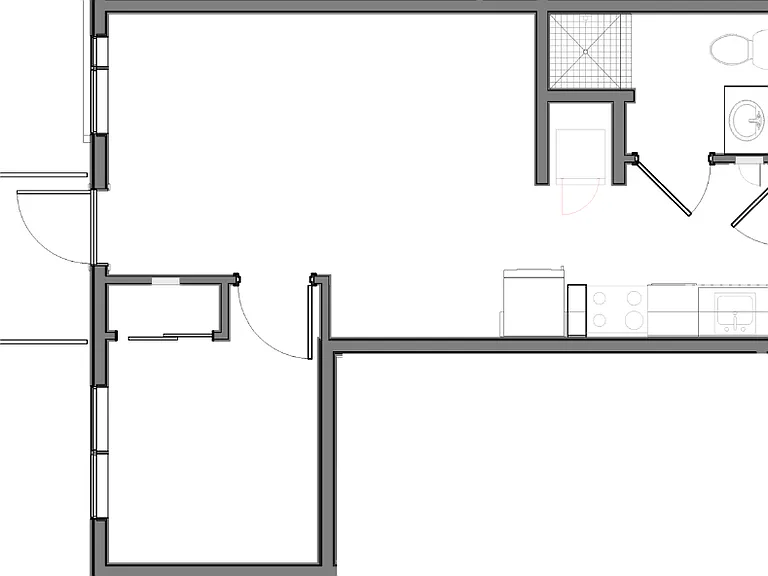 One-Bedroom, One-Bathroom - 2D Floor Plan Image One-Bedroom, One-Bathroom - 2D Floor Plan Image