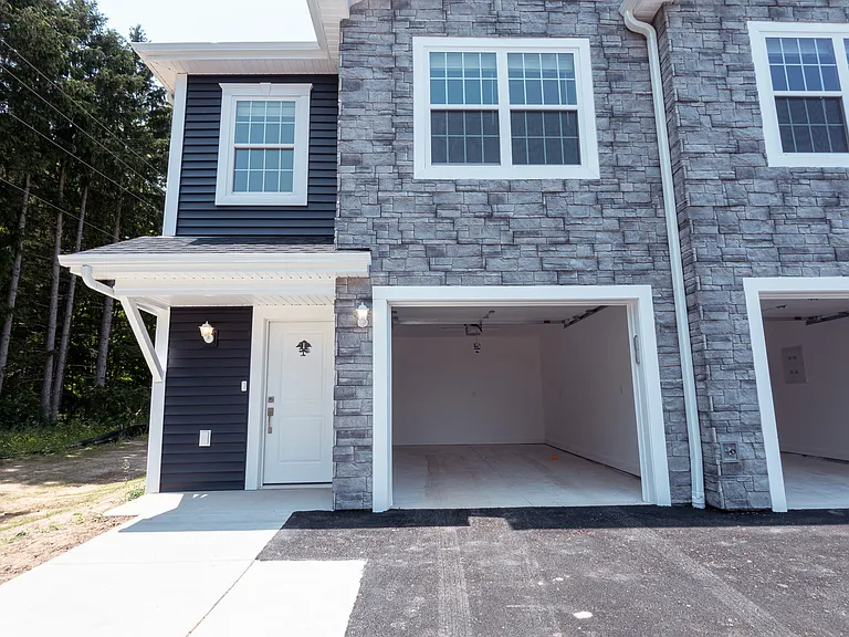 The townhouse private entrance and garage entrance