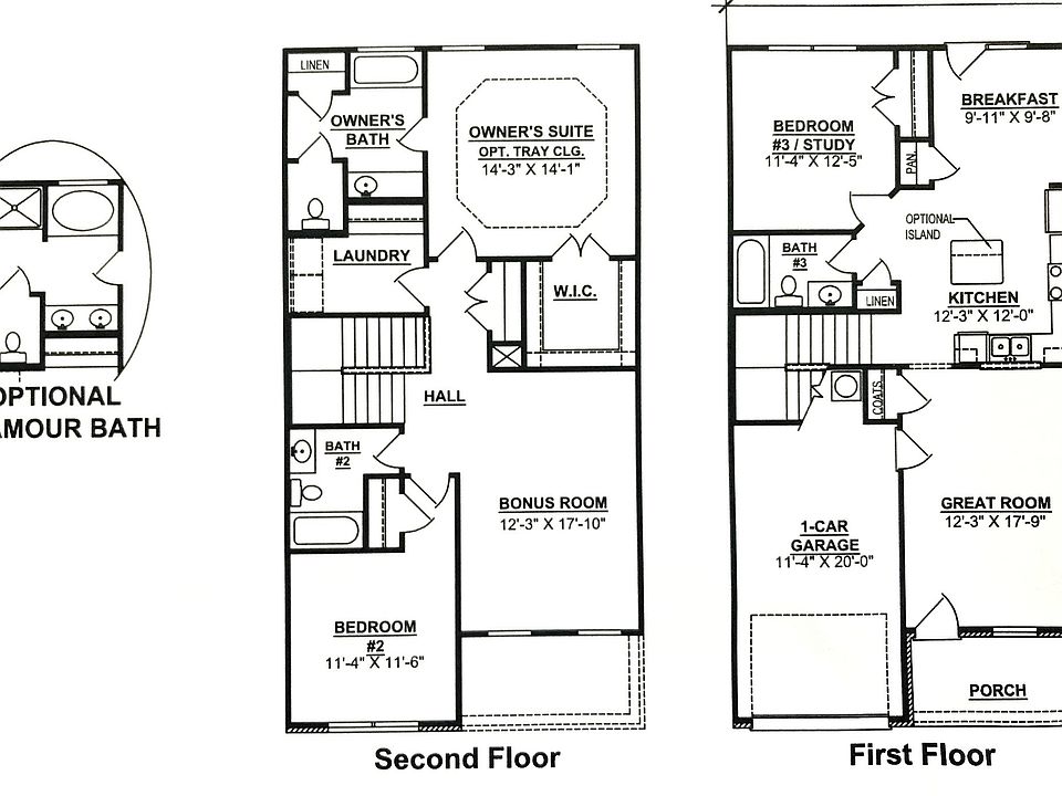 Great floor plan with three full baths Check out the Glamour bath