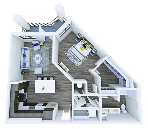 Floor plan 1 BD WHP MID