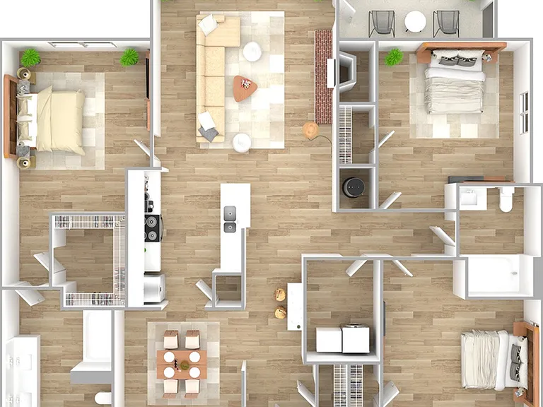 3 Bedroom | 2 Bath | 1295 SF 3 Bedroom | 2 Bath | 1295 SF