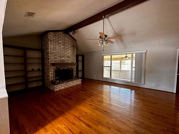 Living room and fireplace