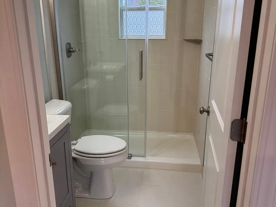Walk in shower
Beautiful tile and vanity
