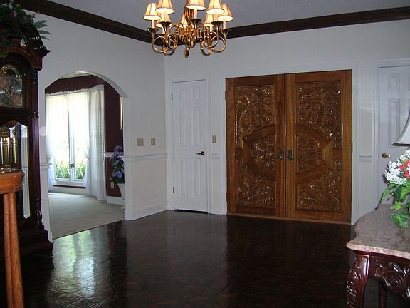 foyer w/custom teak floor