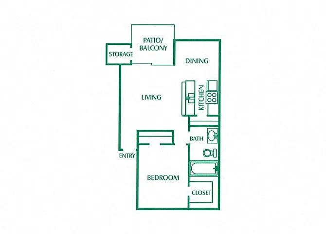 Floor plan One Bedroom - One Bath Large Standard