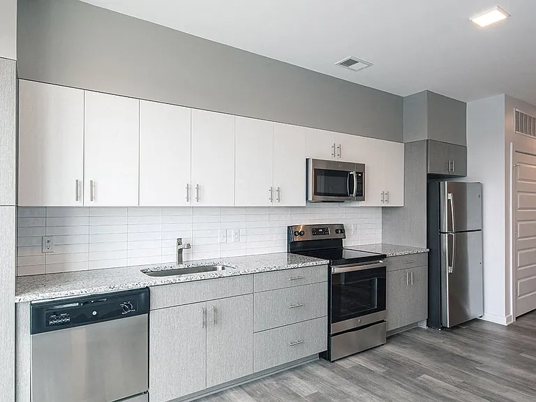 Kitchen in the one bedroom apartment
