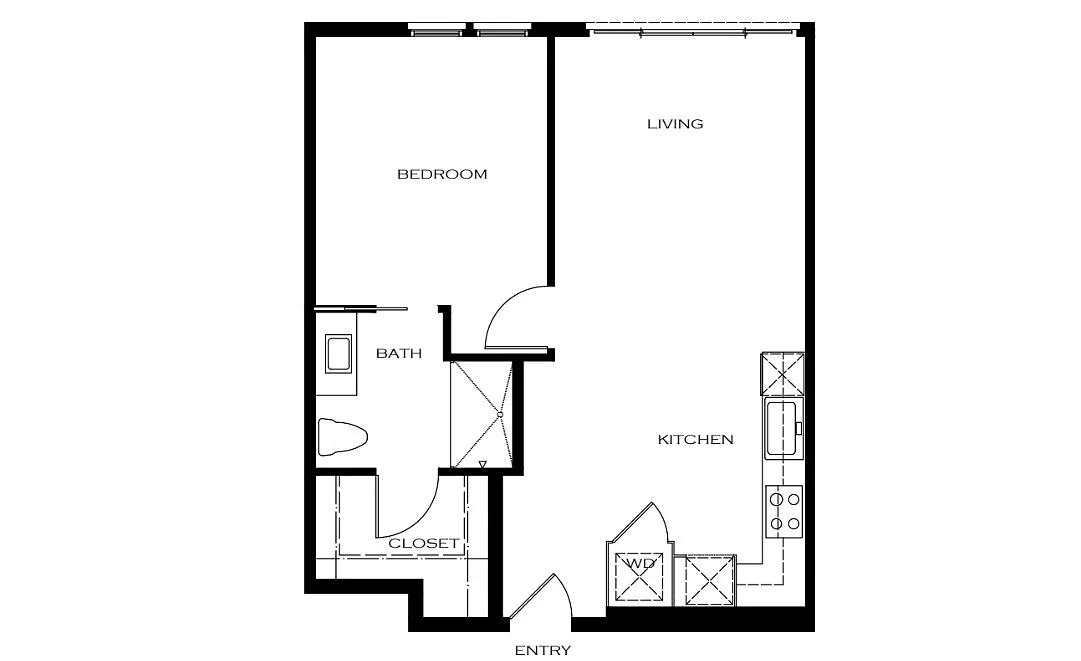 Floor plan Penthouse 1 Bedroom