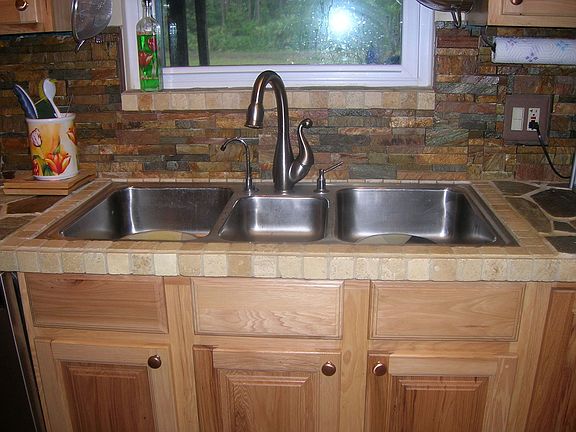 3basin stain steel sink w/ rev. osmosis system&garb.disposal