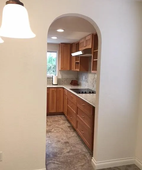 view into kitchen from dining room
