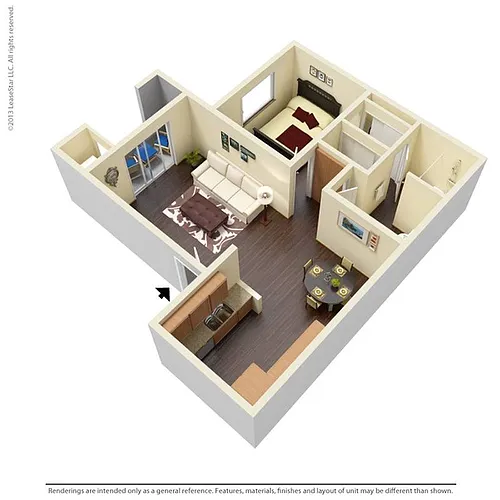 Floor plan 1x1B