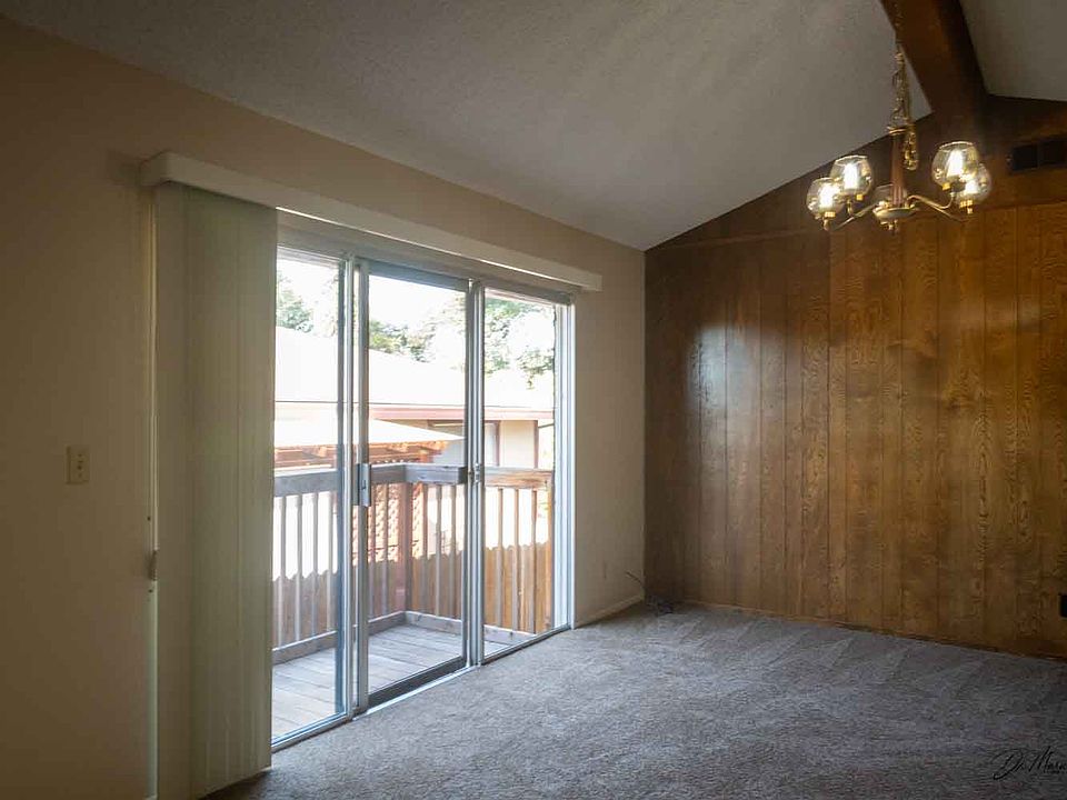 Dining room with partial view of deck