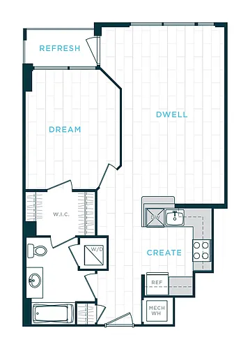 Floor plan 1 Bed/1 Bath sl-a11