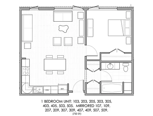 Floor plan One Bedroom