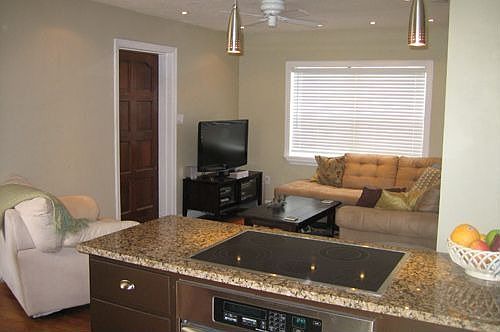kitchen island looking into living room