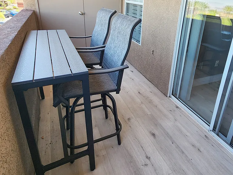 Patio with high bar seating table