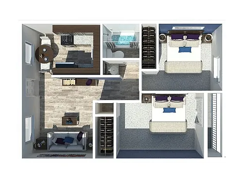Floor plan Two Bedroom | One Bathroom