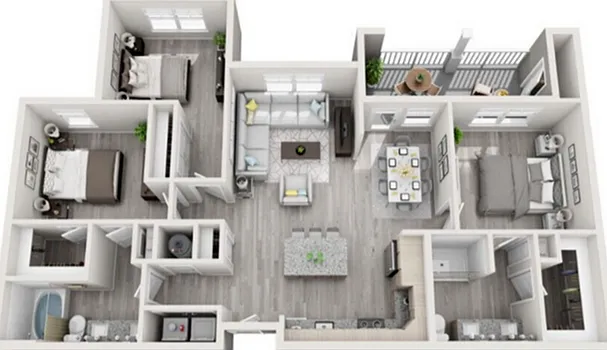 Three Bedroom Floor Plan Three Bedroom Floor Plan
