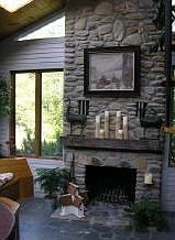 Fireplace in Hot Tub Room