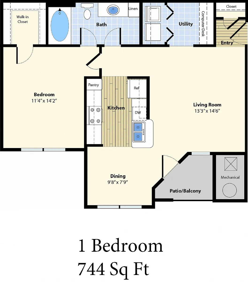 Floor plan One Bedroom A