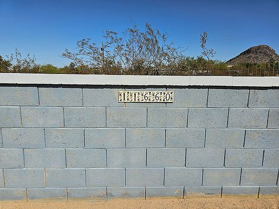 Entry wall with address