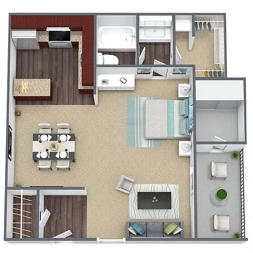 Floor plan S1: 0 Bed 1 Bath