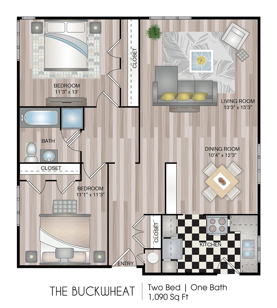 Floor plan The Buckwheat Renovated (Garden)