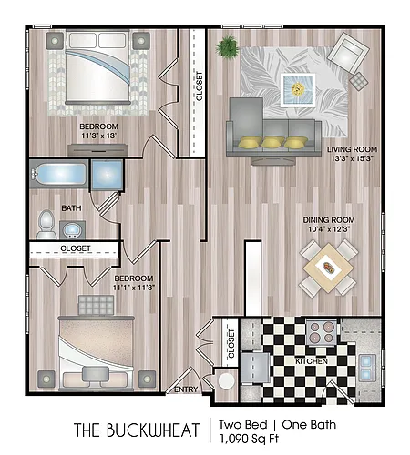 Floor plan The Buckwheat Renovated (Garden)