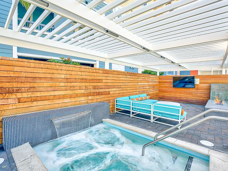 Relax by our outdoor spa