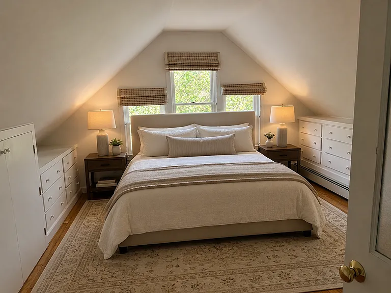Virtually staged by adding furniture.