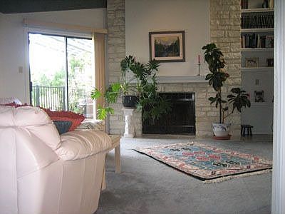 Stone Fireplace in Living Room