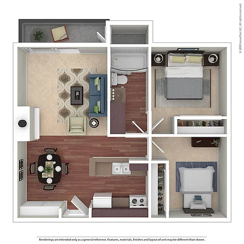 Floor plan 2BR/1BA