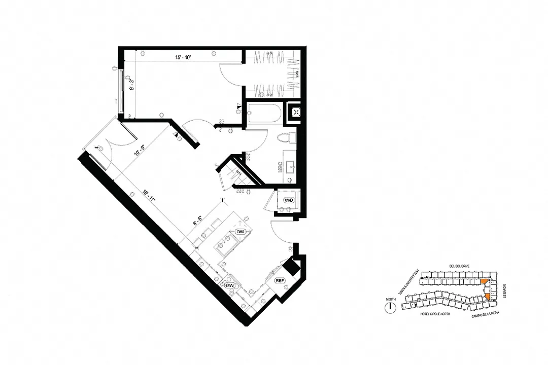 Floor plan A1 1 Bedroom