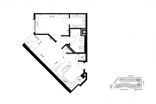 Floor plan A1 1 Bedroom