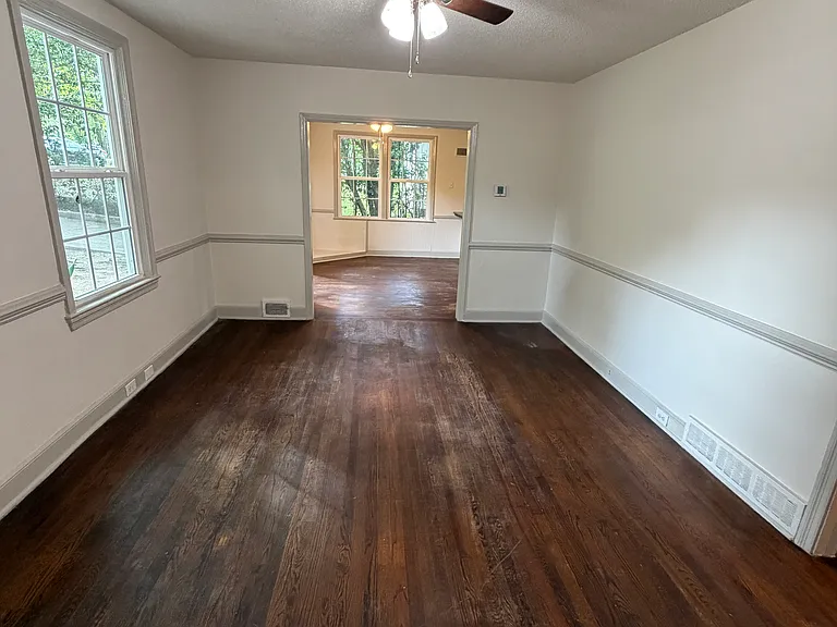 Living room looking into dining/kitchen