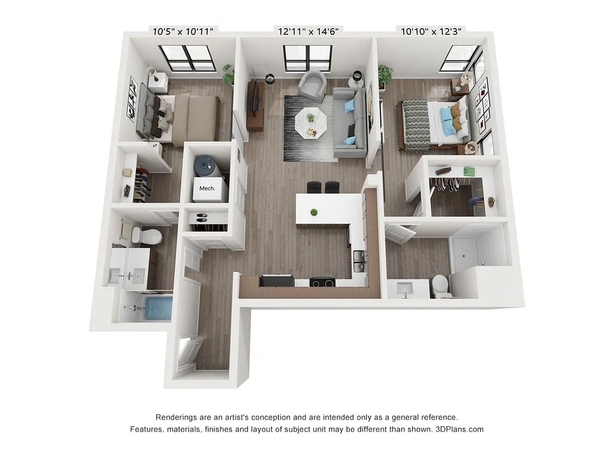 Floor plan 2X2 D