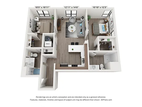 Floor plan 2X2 D