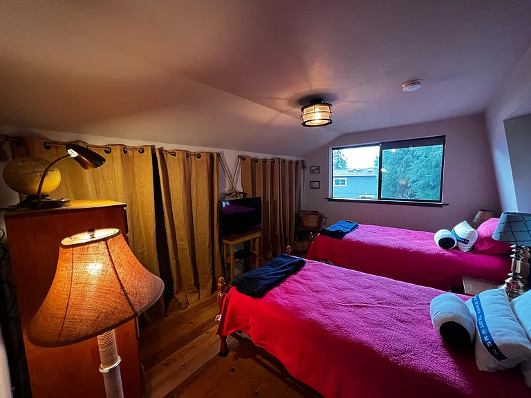 Double closet space in upstairs bedroom.