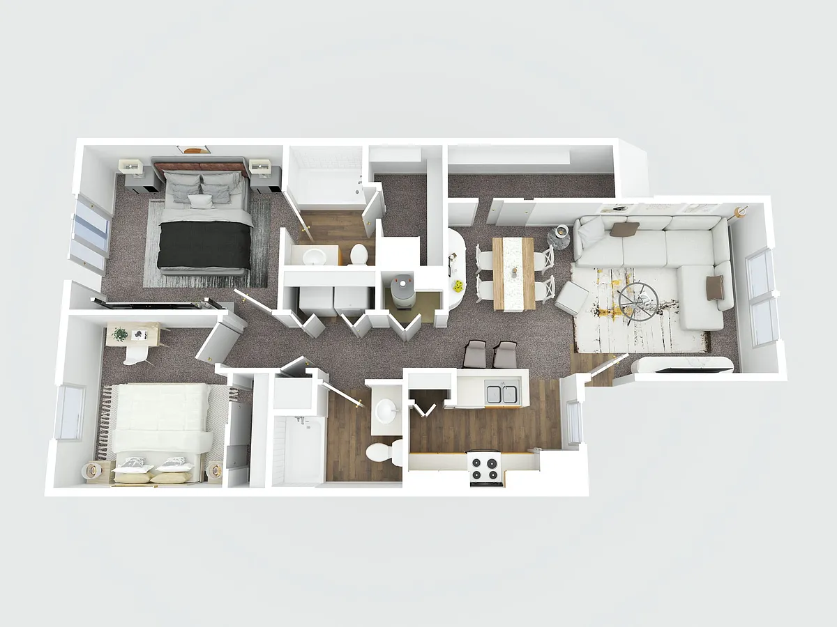 Floor plan 2 Bedroom Lake View