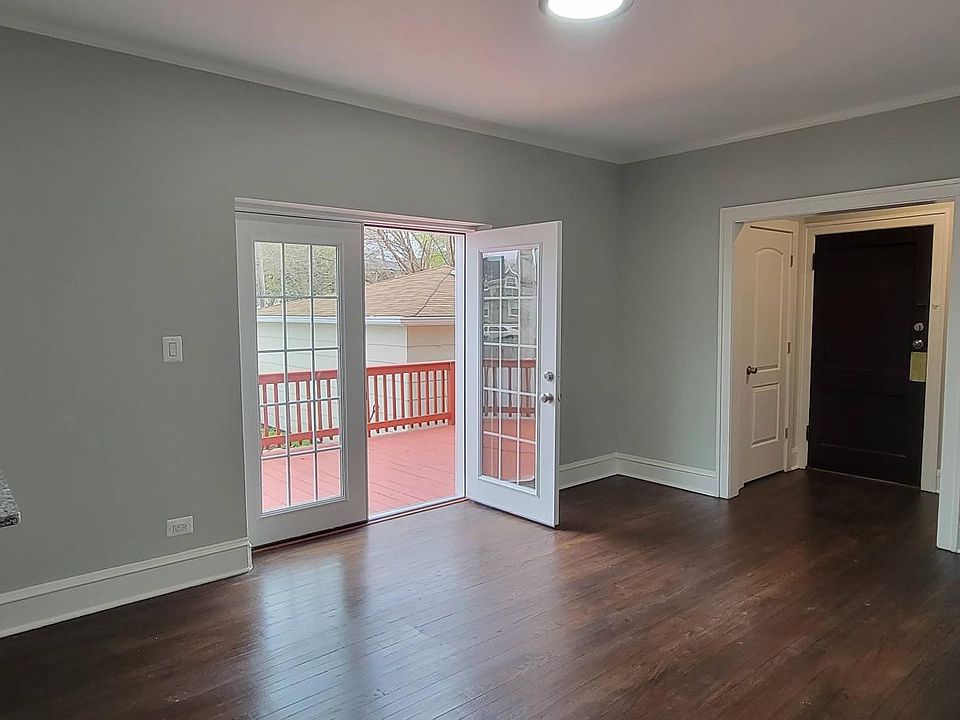 Dinning room with patio door to backyard deck