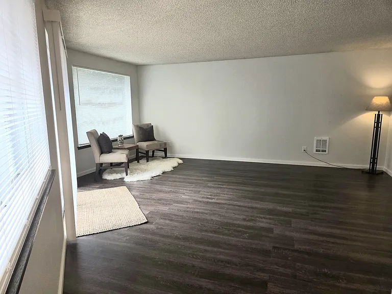 View from dining room towards large front room. (12'x20'). (rugs, furniture not included).