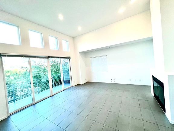 High vaulted ceilings in living room