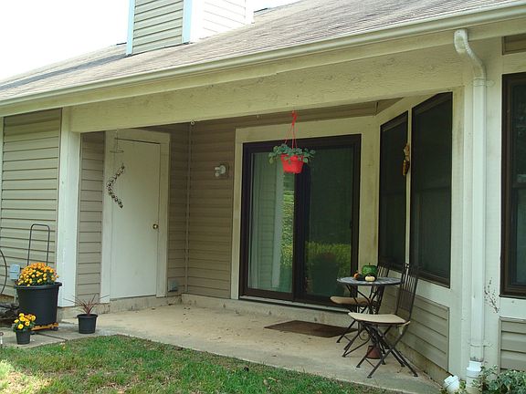Back patio with storage closet