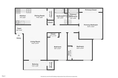Floor plan 3 Bedroom 2 Bathroom