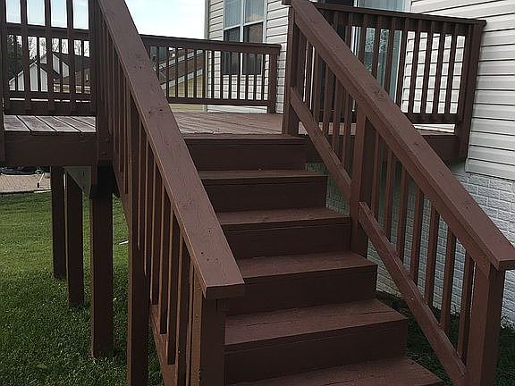 Freshly painted back deck