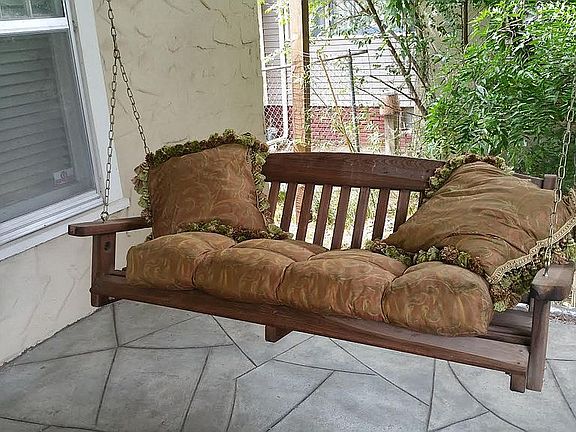 Relaxing porch swing