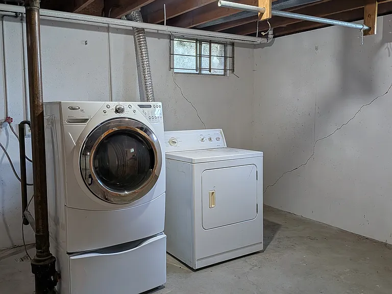 Washer and dryer in basement